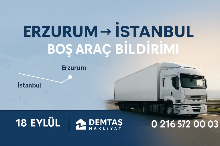 Erzurum İstanbul arası araç bildirimi