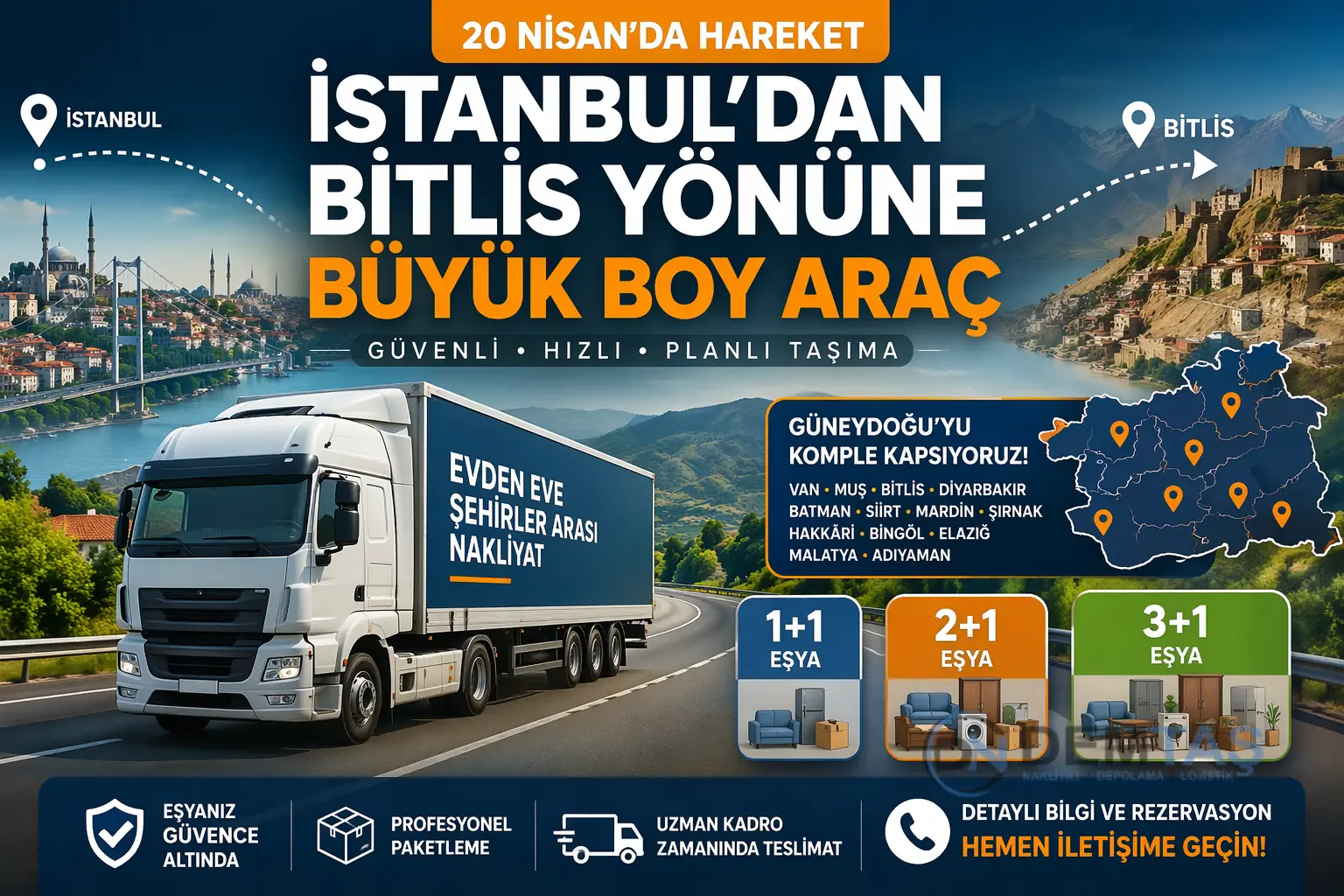 İstanbul Bitlis Arası Boş Araç Bildirimi