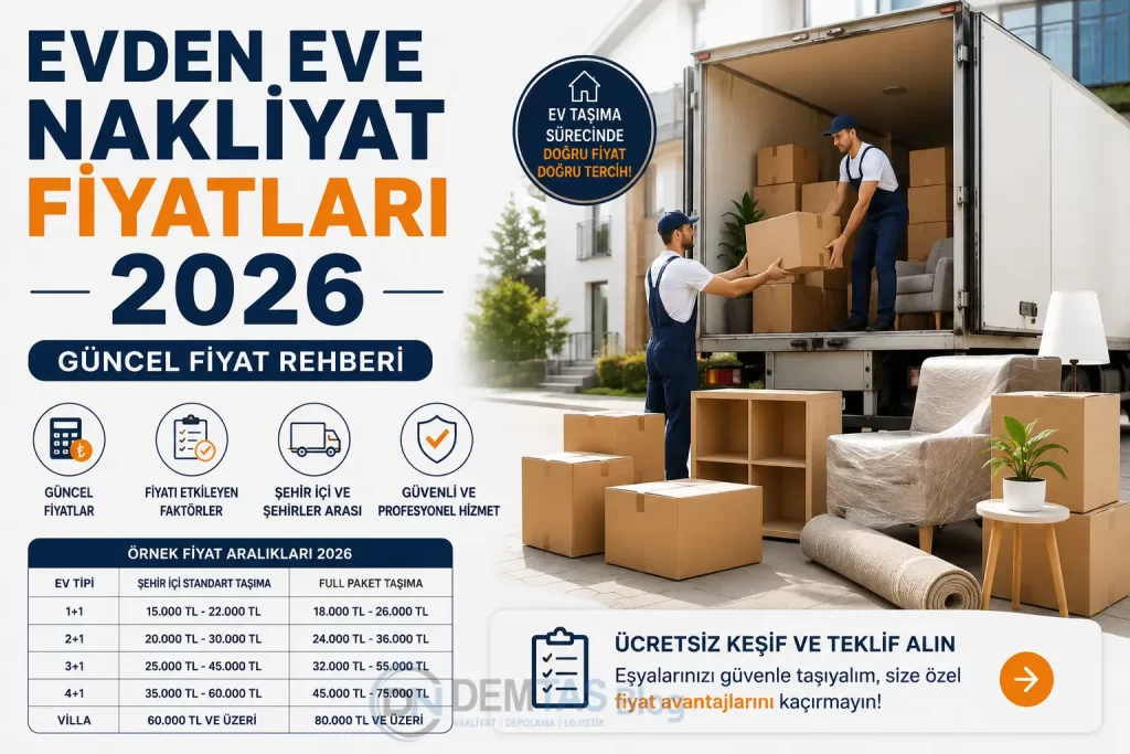 Evden eve nakliyat fiyatları 2026 güncel fiyat rehberi ve taşınma hizmeti görseli