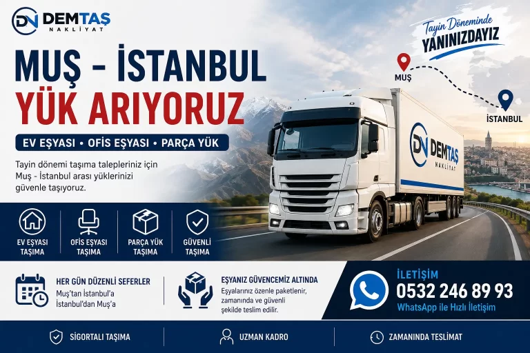 Muş İstanbul Arası Araç Bildirimi